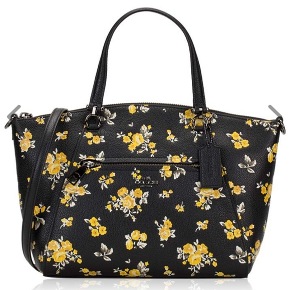 🥀NeW!!🥀 COACH PRAIRIE CROSS STITCH FLORAL PRINT ROSES SATCHEL 87109 - Picture 15 of 15